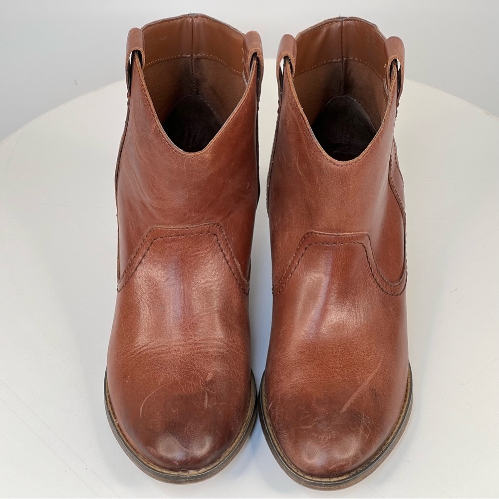 Kenneth Cole Booties Tale spin Ankle Boots Western Brown Leather Cowgirl Boho 6 - Picture 13 of 17